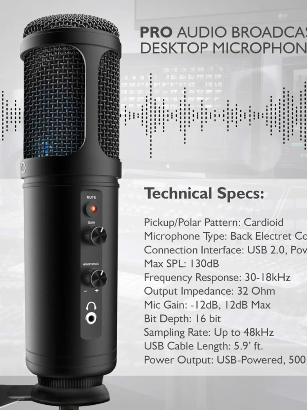 Jovial by Pyle USB PC Recording Condenser Microphone